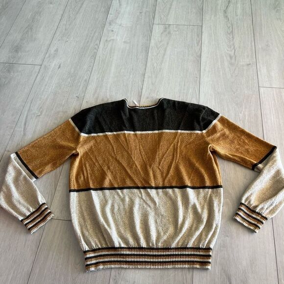 FREE PEOPLE Gold Dust Pullover Top in Moss size L - Picture 5 of 10